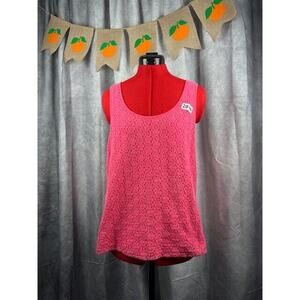 GAP Womens Pink Lace Overlay Tank Top Size M